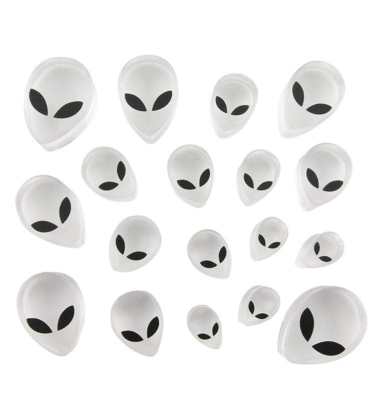 Clear Alien Glass Reverse Teardrops