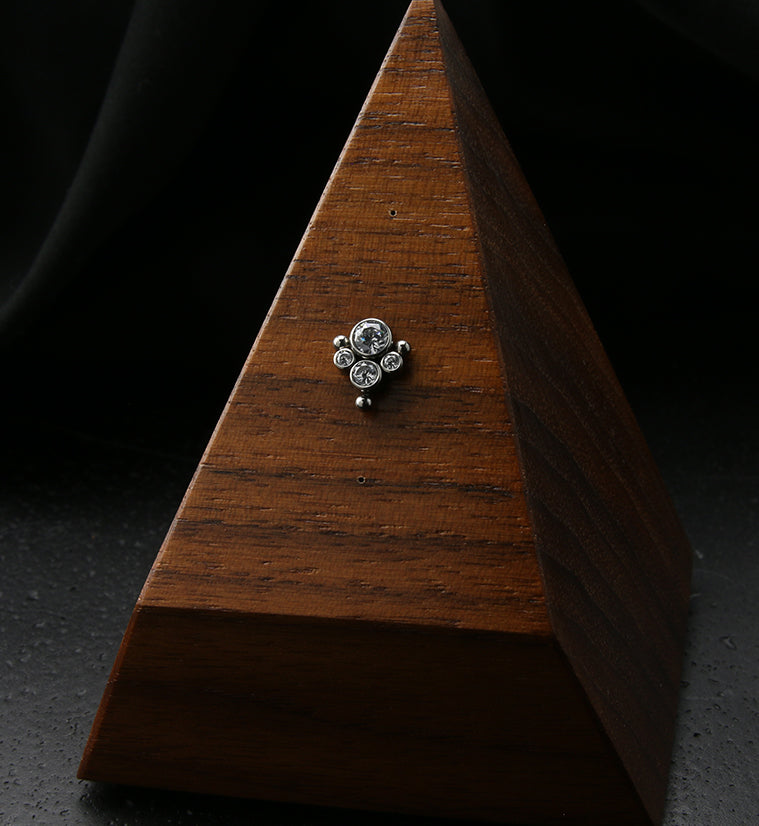 Clear CZ Bundle Titanium Threadless Top