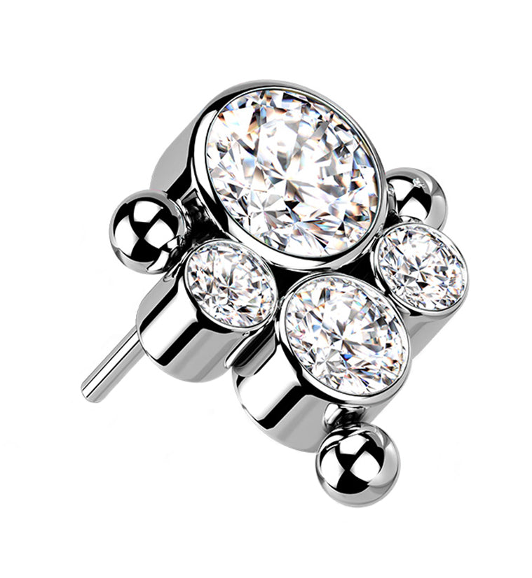 Clear CZ Bundle Titanium Threadless Top