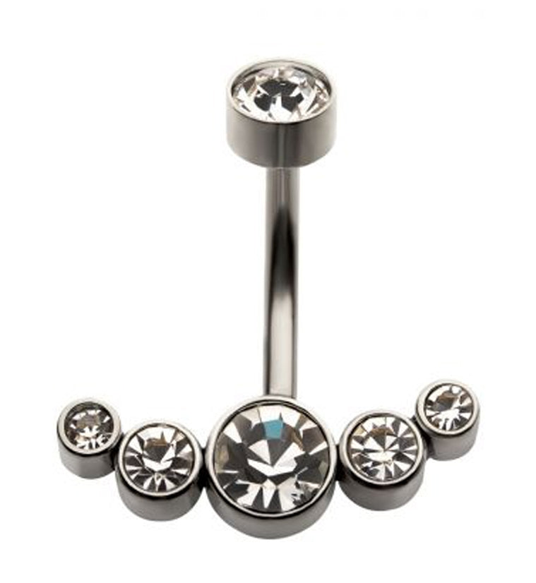 Clear Cluster CZ Belly Ring