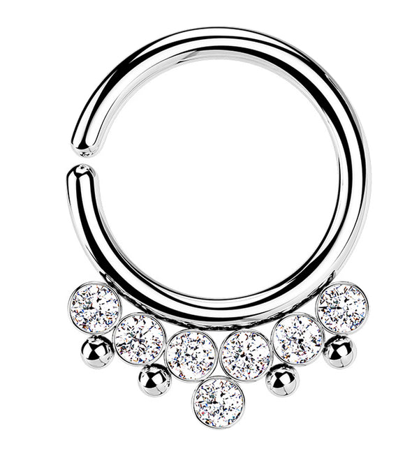Clear CZ Rally Annealed Seamless Hoop Ring