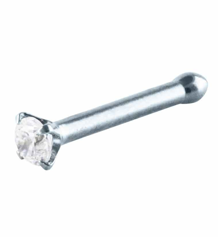 CZ Prong Set Titanium Nosebone