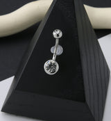 Clear Double CZ Belly Button Ring