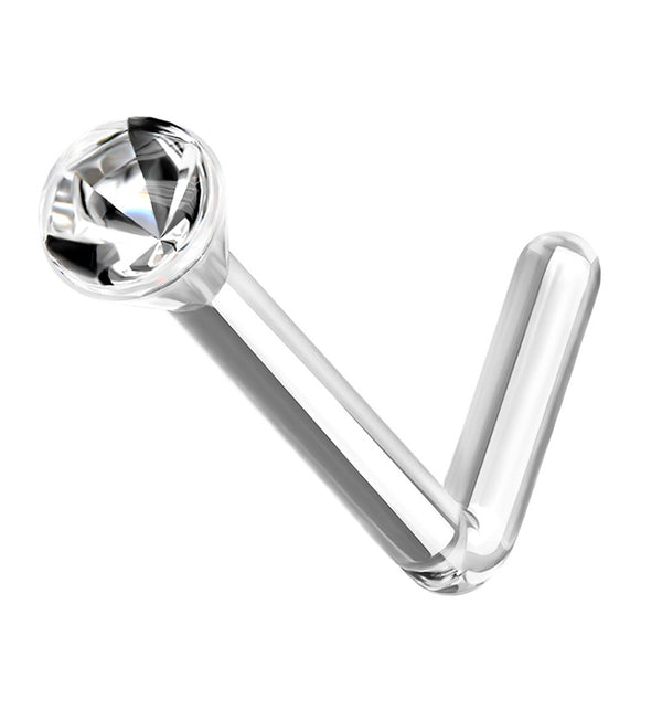 Clear Bioflex Nose Ring L Bend Retainer