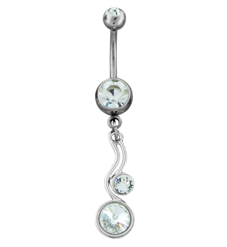 Swirly Gem Belly Button Ring