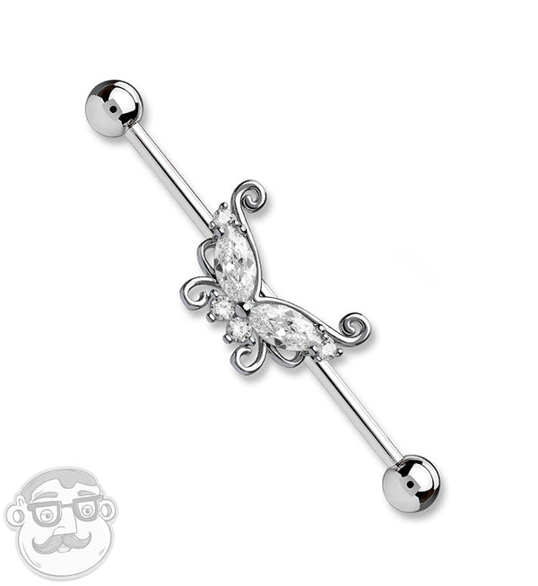 Butterfly CZ Industrial Barbell