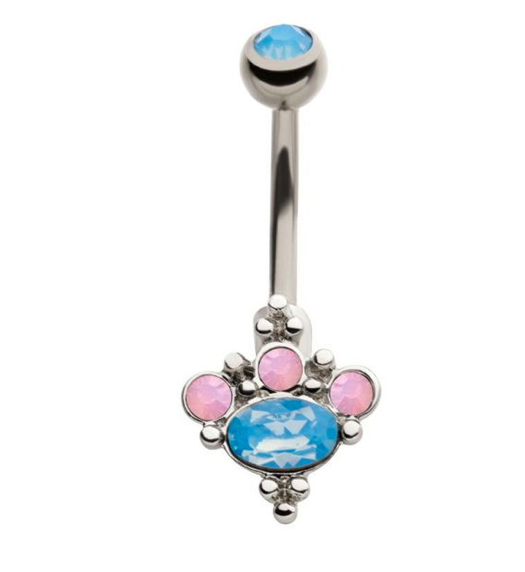Cluster Bead Opalite Gem Belly Button Ring