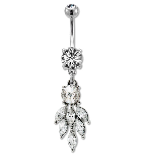 Cluster CZ Belly Button Ring