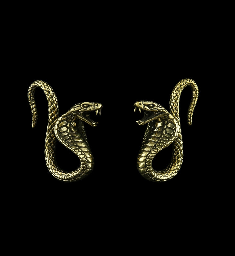 King Cobra Snake Brass Ear Weights