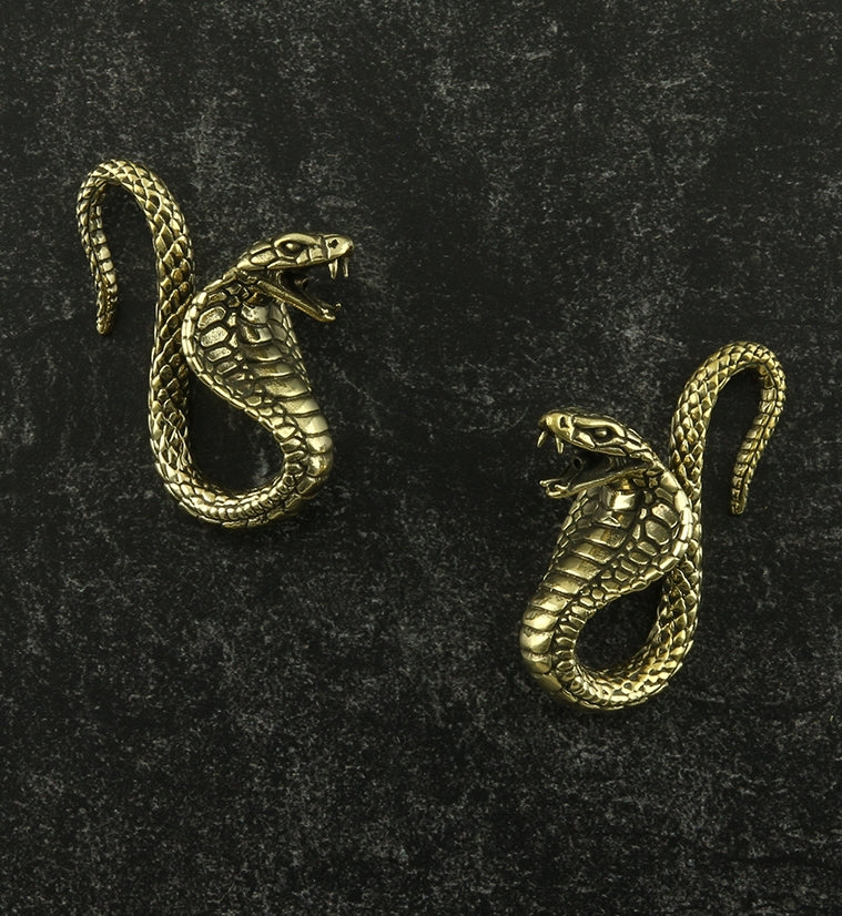 King Cobra Snake Brass Ear Weights