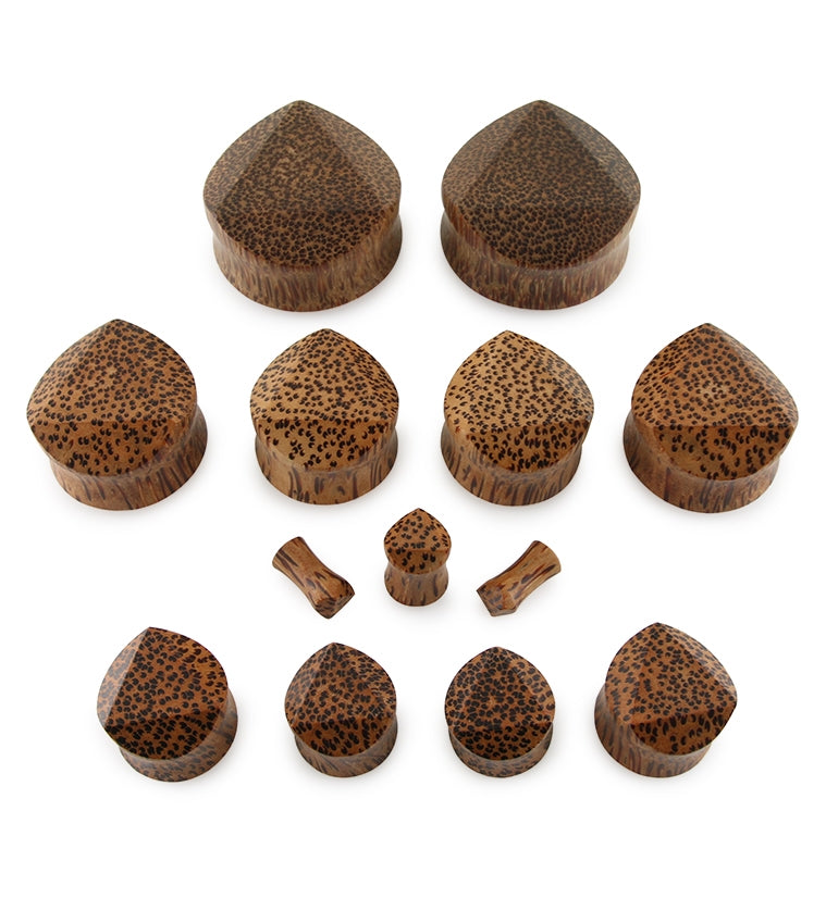 Coconut Wood Embossed Triangle Plugs