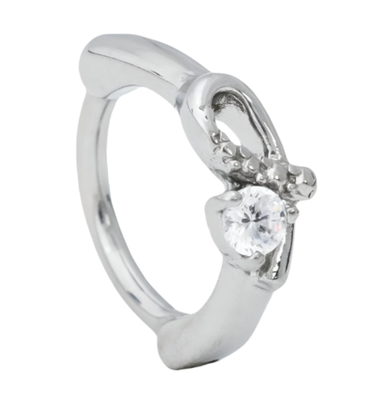 14G Coil CZ Belly Button Clicker