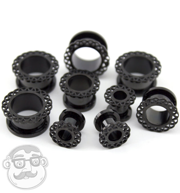 Black Coil Ornamental Tunnel Plugs