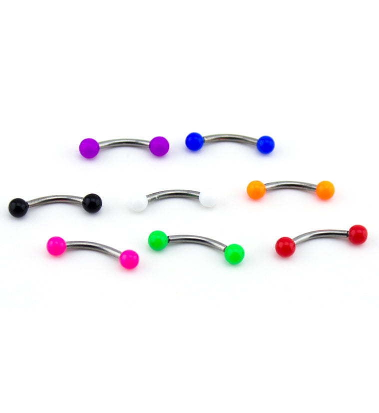 Double Color Ball Titanium Curved Barbell
