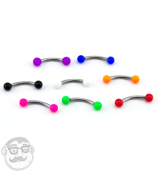 Double Color Ball Titanium Curved Barbell