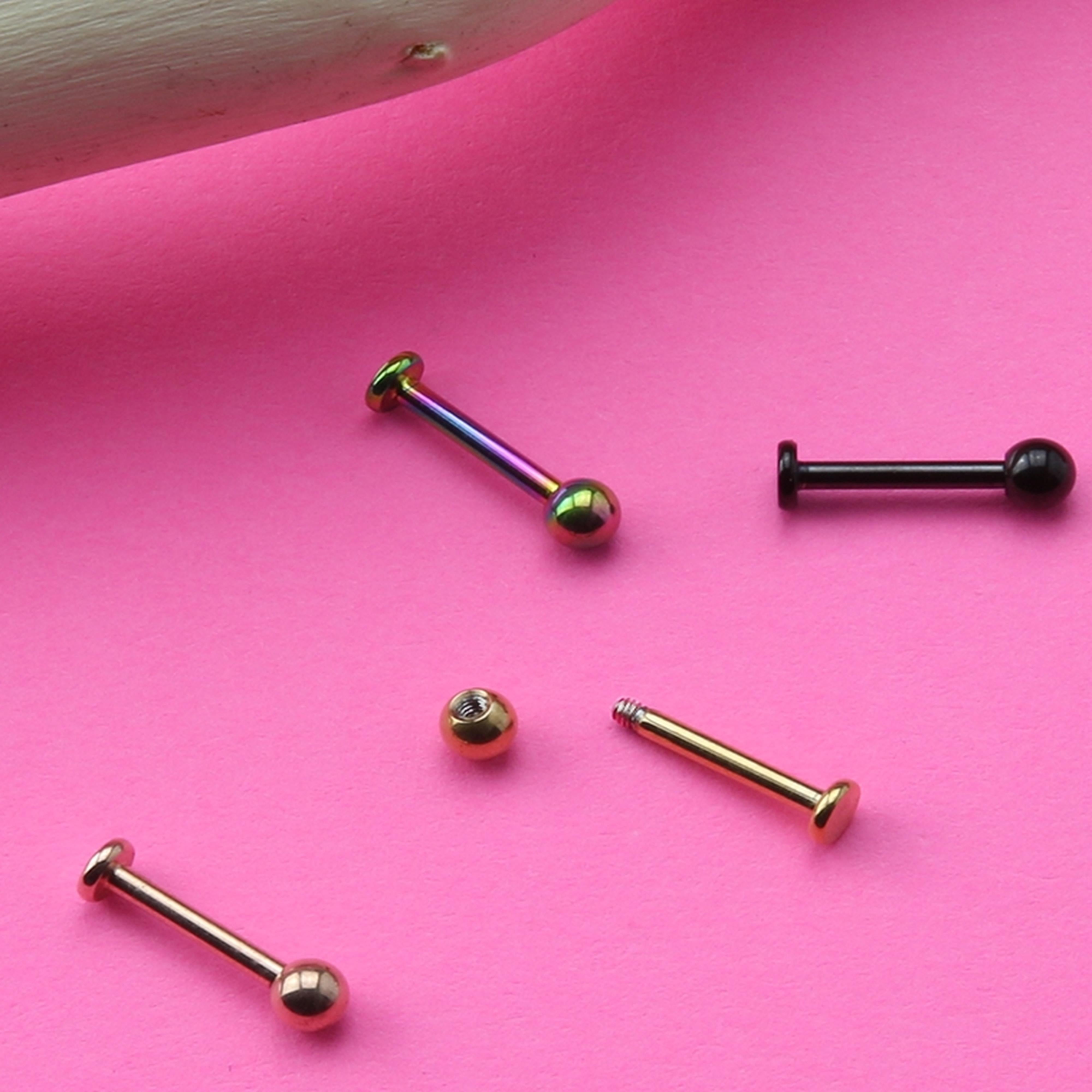 16G Black PVD Titanium Labret