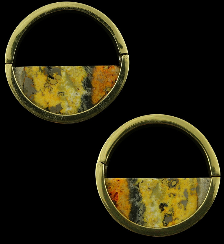 Colure Bumblebee Jasper Stone Ear Weights