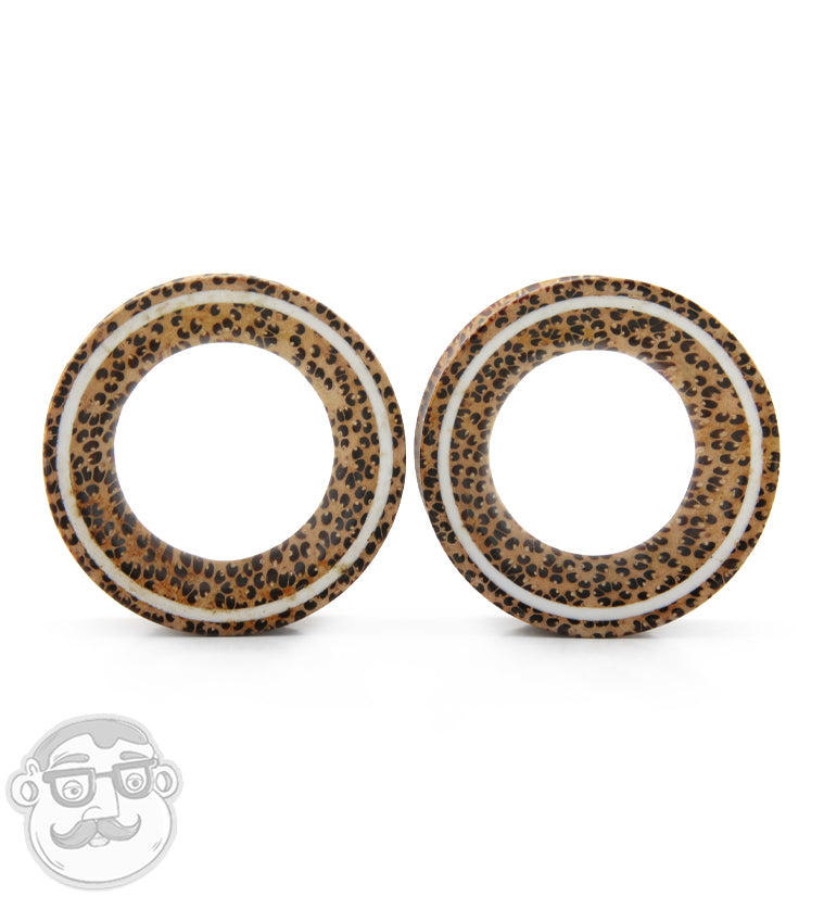 Coconut Wooden Tunnels with White Resin Inlay