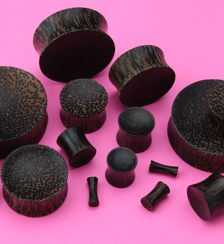 Concave Palm Wood Plugs