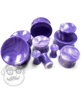 Concave Violet Agate Stone Plugs