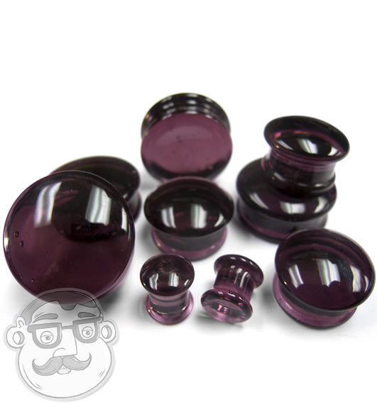 Concave Purple Glass Plugs