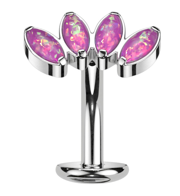 Contessa Pink Opalite Titanium Threadless Floating Belly Button Ring (Convex Disk)