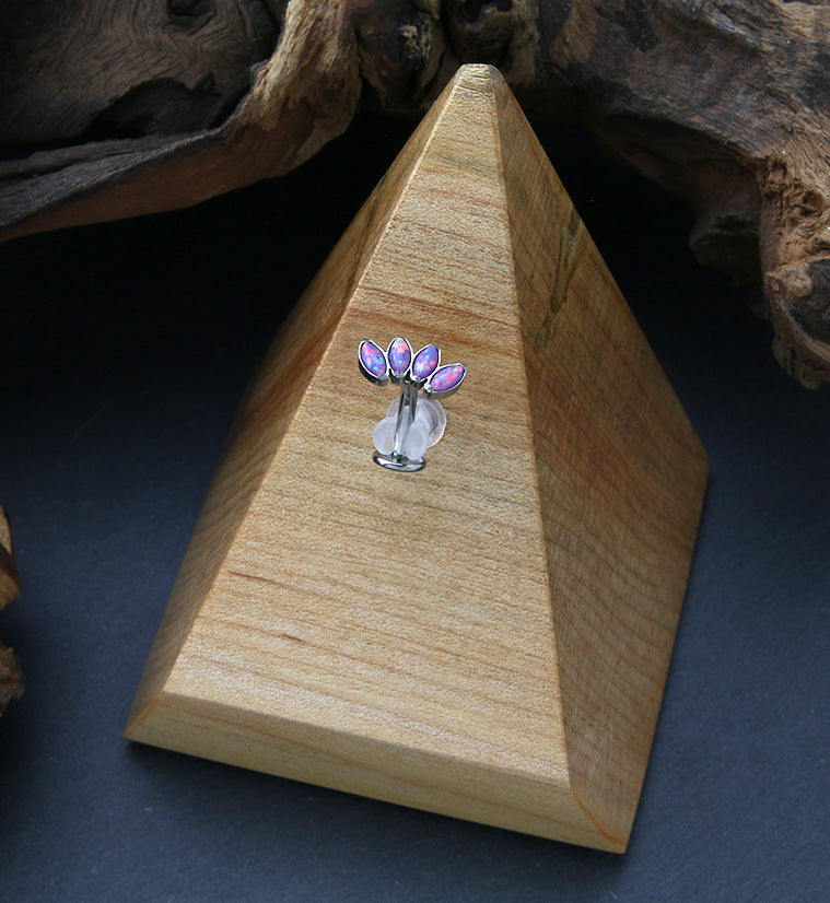 Contessa Purple Opalite Titanium Threadless Floating Belly Button Ring (Convex Disk)