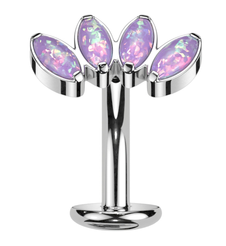 Contessa Purple Opalite Titanium Threadless Floating Belly Button Ring (Convex Disk)