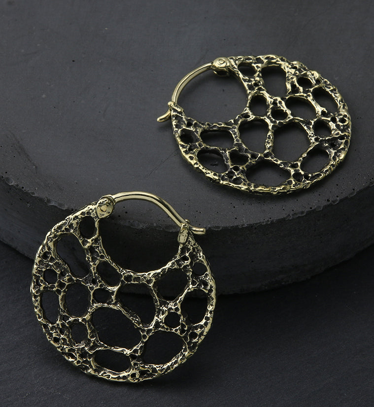 Coral Sponge Brass Hangers / Earrings