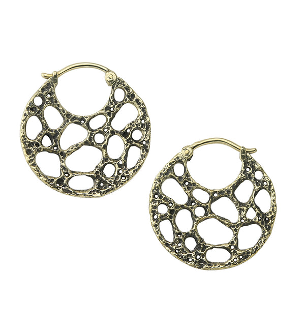 Coral Sponge Brass Hangers / Earrings