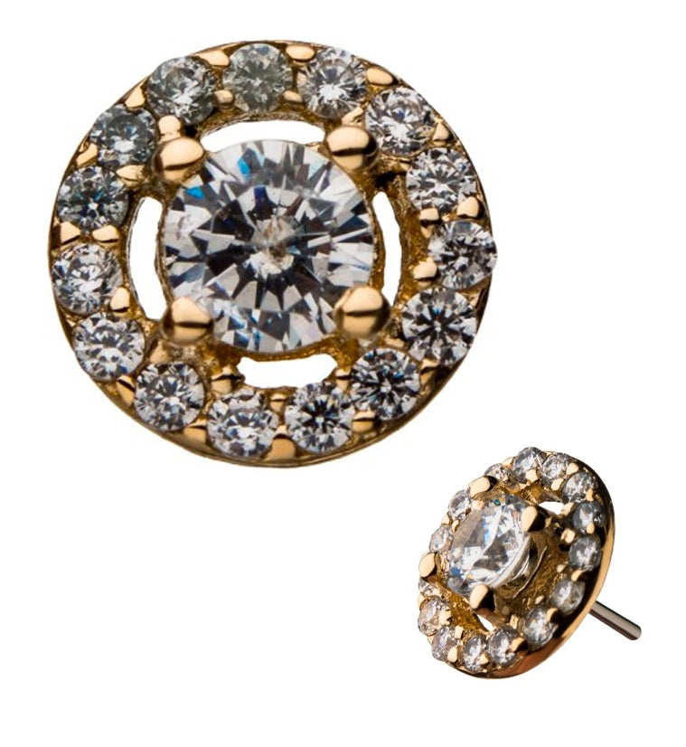 14kt Cordon CZ Threadless Top