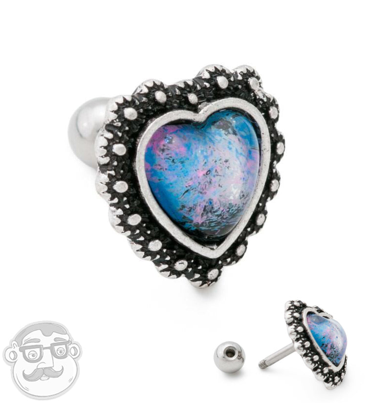 16G Cosmic Heart Cartilage Barbell
