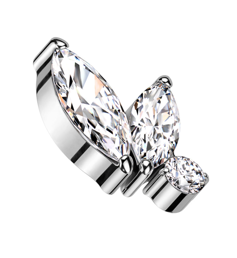 Coterie Clear CZ Internally Threaded Titanium Top