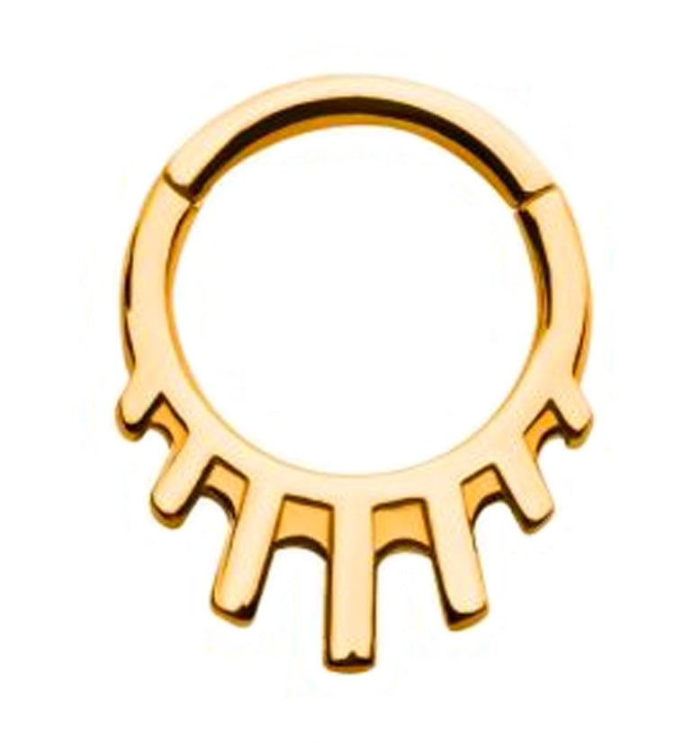 Gold PVD Drop Bars Hinged Segment Ring