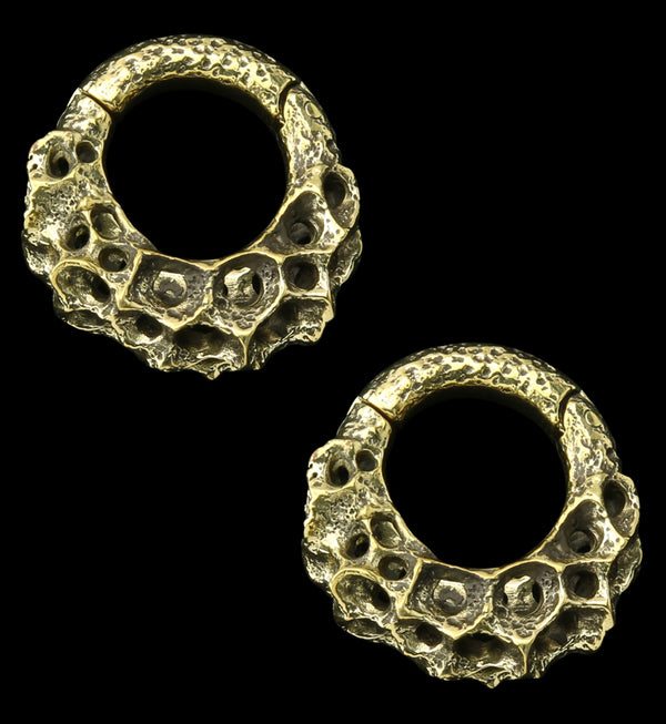 Crater Brass Hinged Ear Weights