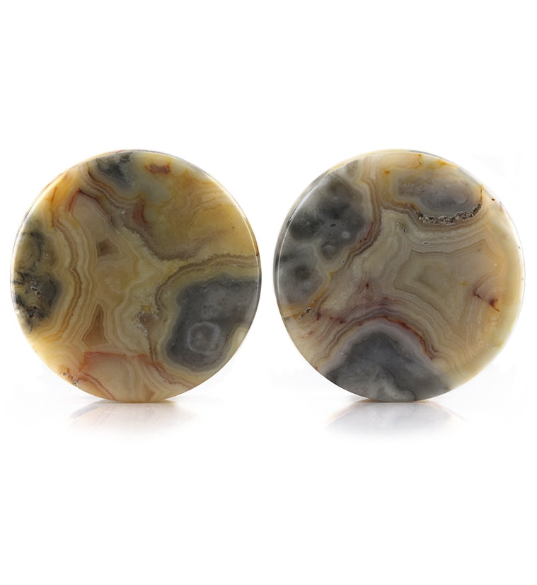 Crazy Lace Agate Stone Plugs 1 & 1/4" (32mm)