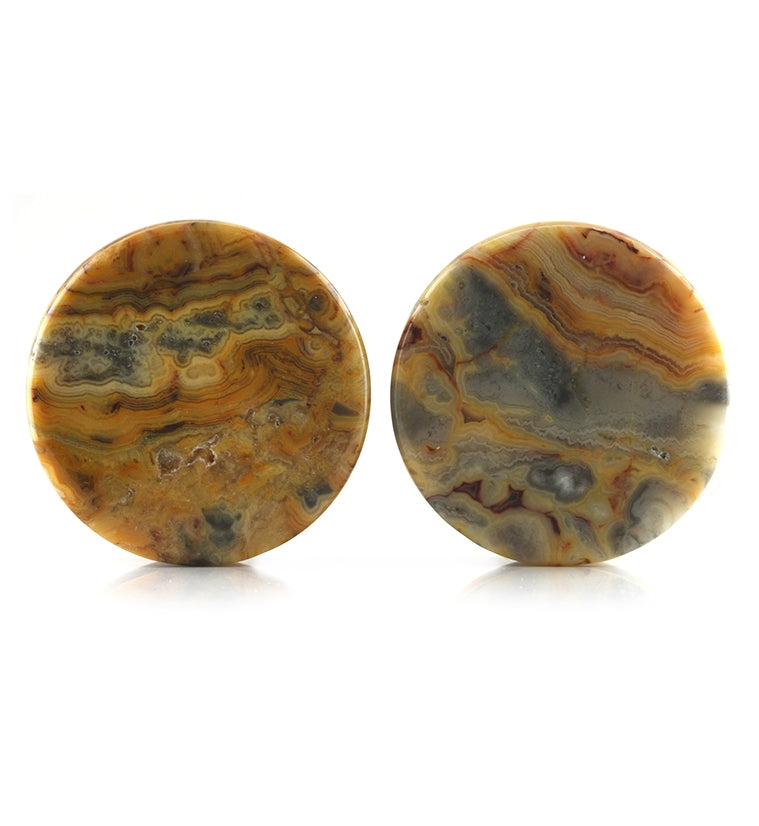 Crazy Lace Agate Stone Plugs 1 & 1/4" (32mm)