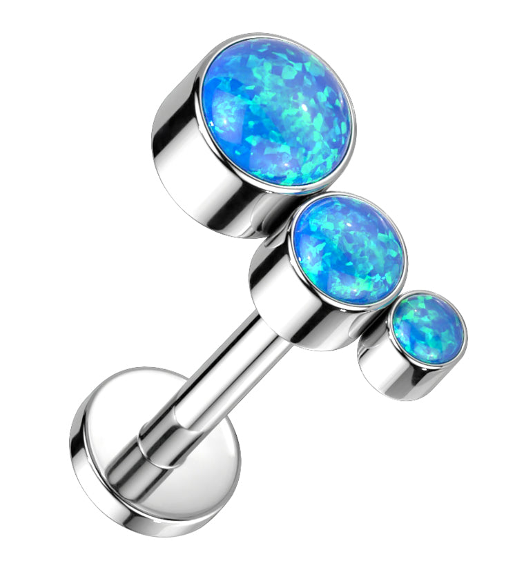 Crescendo Blue Opalite Titanium Internally Threaded Labret