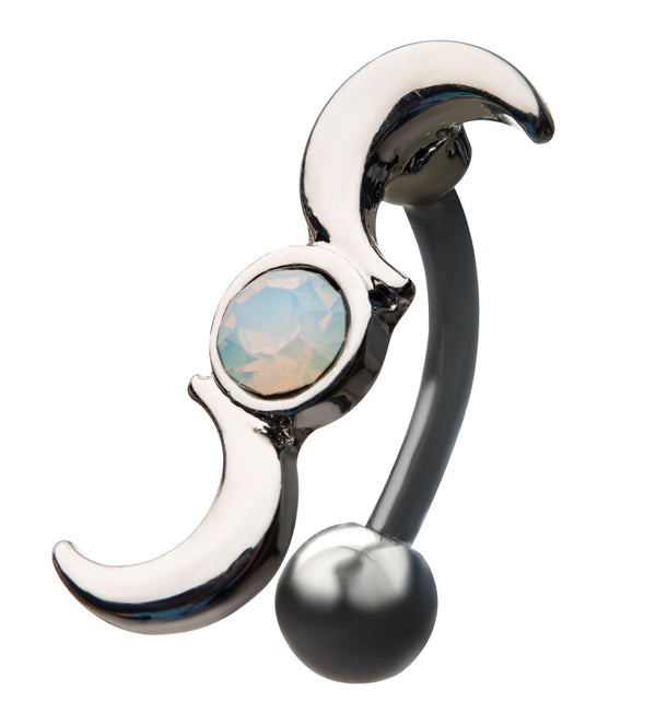 Double Moon Opalite Belly Ring