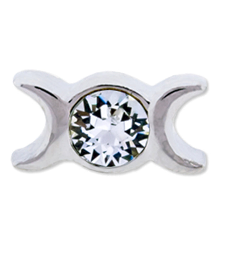 16G Crescent CZ Threaded End