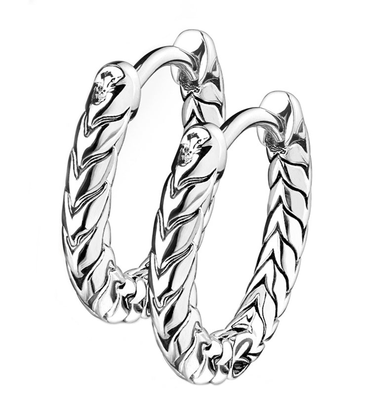 Crest Stainless Steel Clicker Earrings