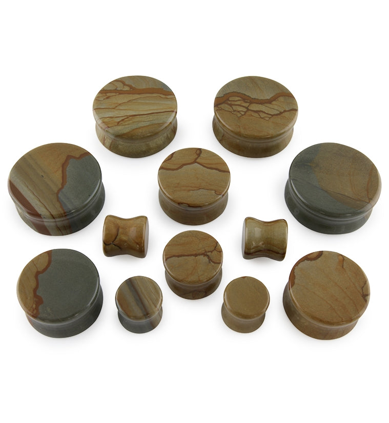 Cripple Creek Picture Jasper Stone Plugs