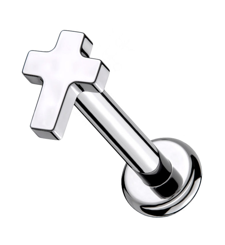 16G Cross Titanium Labret