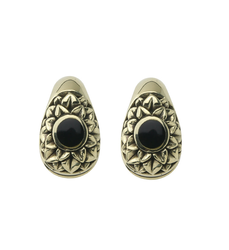 Crux Black Resin Keyhole Brass Ear Weights