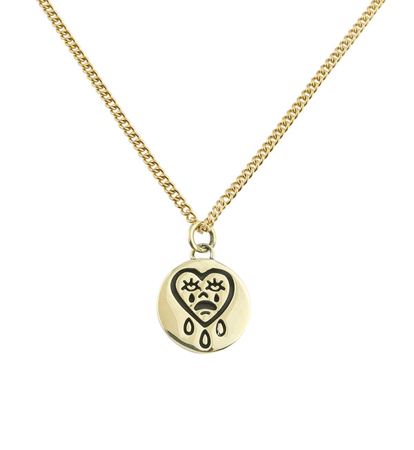 Cry Baby Brass Charm Necklace