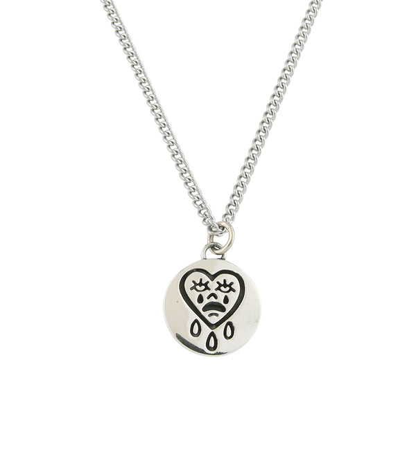Cry Baby White Brass Charm Necklace