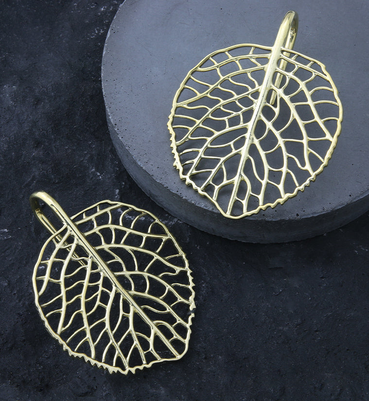 Crystal Anthurium Leaf Brass Hangers