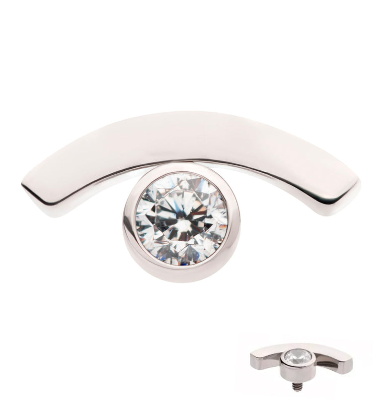 Curve Bezel CZ Internally Threaded Titanium Top