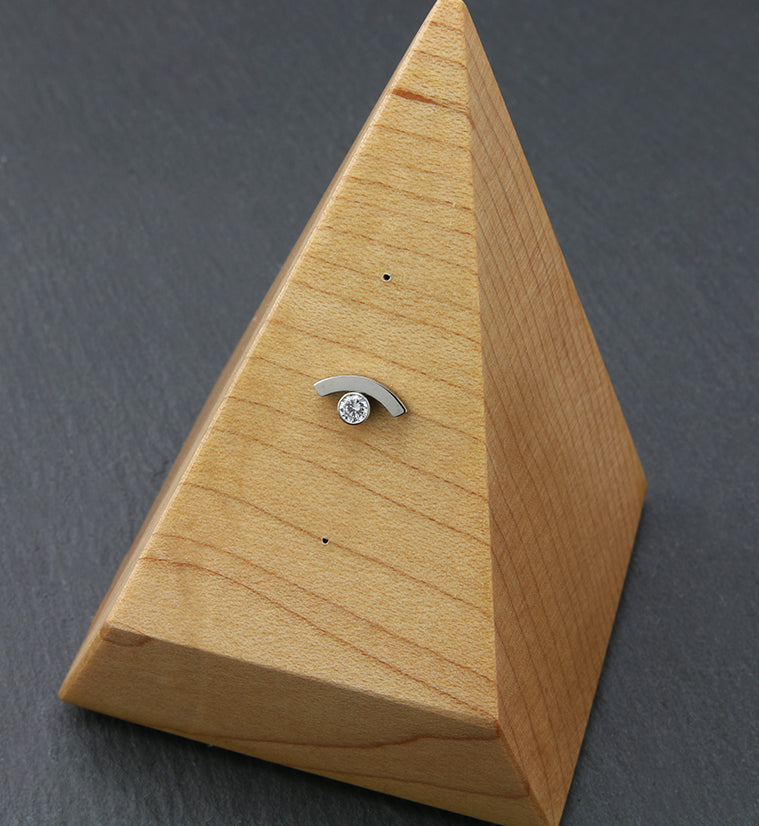 Curve Bezel CZ Threadless Titanium Top