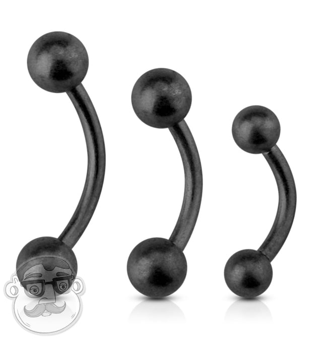 16G Black Matte Curved Barbell Eyebrow Ring